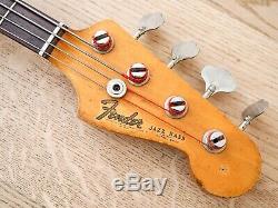 1965 Fender Jazz Bass Vintage Electric Bass Guitar Inca Silver with Case