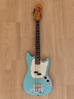 1967 Fender Mustang Bass Vintage Electric Short Scale Bass Daphne Blue with Case