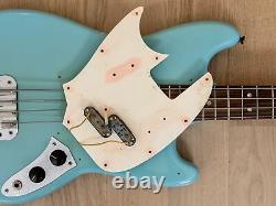 1967 Fender Mustang Bass Vintage Electric Short Scale Bass Daphne Blue with Case