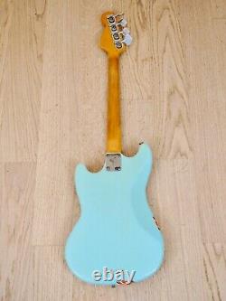 1970 Fender Competition Mustang Bass Vintage Electric Bass Gulf Colors with Case