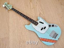 1970 Fender Competition Mustang Bass Vintage Electric Bass Gulf Colors with Case