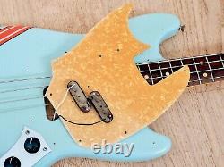 1970 Fender Competition Mustang Bass Vintage Electric Bass Gulf Colors with Case