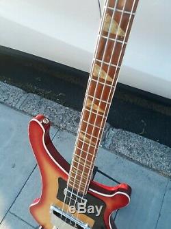 1970's Hondo Stereo Bass Guitar Sunburst Finish Good Working Order