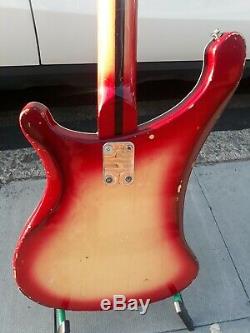 1970's Hondo Stereo Bass Guitar Sunburst Finish Good Working Order