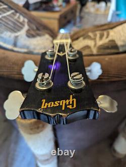 1977 Gibson RD Standard Bass Guitar in rare Ebony, plush branded Strap & gig bag