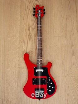 1990 Rickenbacker 4003S/5 5 String Electric Bass Guitar Red with Case, 4001S