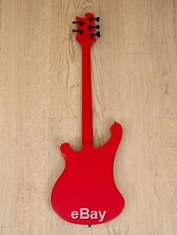 1990 Rickenbacker 4003S/5 5 String Electric Bass Guitar Red with Case, 4001S