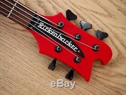 1990 Rickenbacker 4003S/5 5 String Electric Bass Guitar Red with Case, 4001S