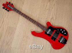 1990 Rickenbacker 4003S/5 5 String Electric Bass Guitar Red with Case, 4001S