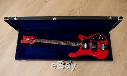 1990 Rickenbacker 4003S/5 5 String Electric Bass Guitar Red with Case, 4001S