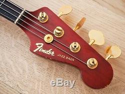 1993 Fender Jazz Bass JBG-70 MBR Ash Gold Hardware Electric Bass Guitar Japan