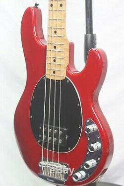 1997 Ernie Ball Music Man Stingray Electric Bass Guitar Red with Hardshell Case