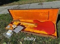 1998 Fender Custom Shop Stack Knob Jazz Bass Fiesta Red Cunetto 1960's Relic