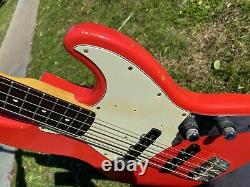 1998 Fender Custom Shop Stack Knob Jazz Bass Fiesta Red Cunetto 1960's Relic