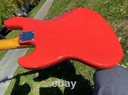 1998 Fender Custom Shop Stack Knob Jazz Bass Fiesta Red Cunetto 1960's Relic