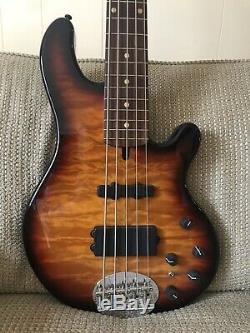 2006 Lakland Deluxe 55-94 5-String Electric Bass Guitar. 8.8 Pounds! Quilt Top