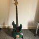 2007 Green Squire Jazz Bass With Many Upgrades, Tweed Hard Case & Accessories