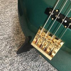 2007 Green Squire Jazz Bass With Many Upgrades, Tweed Hard Case & Accessories