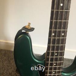 2007 Green Squire Jazz Bass With Many Upgrades, Tweed Hard Case & Accessories