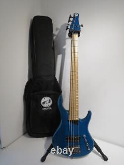 2009 MTD Kingston Artist 5 String Bass Guitar in Trans Blue with Gig Bag