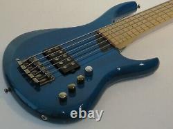 2009 MTD Kingston Artist 5 String Bass Guitar in Trans Blue with Gig Bag