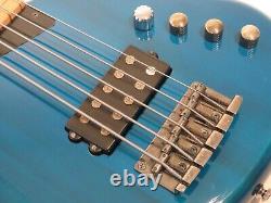 2009 MTD Kingston Artist 5 String Bass Guitar in Trans Blue with Gig Bag