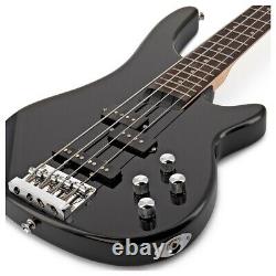 3/4 Chicago Bass Guitar by Gear4music Black