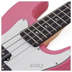 3/4 LA Bass Guitar by Gear4music Pink