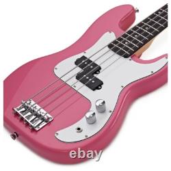3/4 LA Bass Guitar by Gear4music Pink