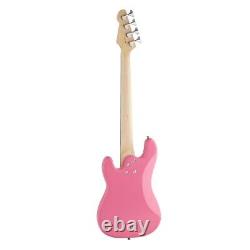 3/4 LA Bass Guitar by Gear4music Pink