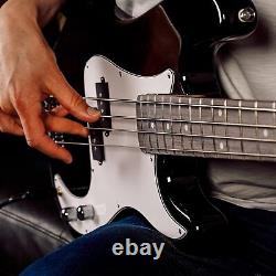 3rd Avenue Full Size 4/4 Electric Bass Guitar Beginner Full, Black with White