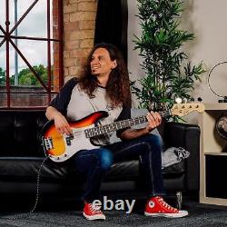 3rd Avenue Full Size 4/4 Electric Bass Guitar Beginner Pack Kit with 15W Amp