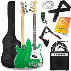 3rd Avenue Full Size 4/4 Electric Bass Guitar Beginner Pack Kit with 15W Tuner