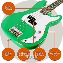 3rd Avenue Full Size 4/4 Electric Bass Guitar Beginner Pack Kit with 15W Tuner
