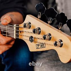 3rd Avenue Full Size 4/4 Electric Bass Guitar Beginner Pack Kit with 15W Tuner