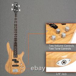 4String Full Size GIB Electric Bass Guitar 2Single Pickup with Bag Wire Strap Tool