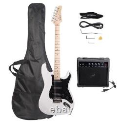 4/4 Electric Bass Guitar Full Set with 20W Amp Speaker Bag Strap Cable Kits