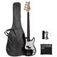 4/4 Electric Bass Guitar Set With 20w Amp Bag Strap Cable Wrench Bag Kit Full Set