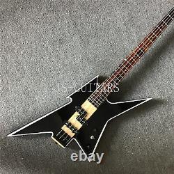 4 String Black Electric Bass Guitar Rosewood Fretboard Fast Ship Black Hardware