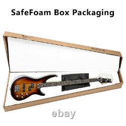 4 String Electric Bass Guitar Full Size GIB Bass withBag, Strap, Wire Sunset Color