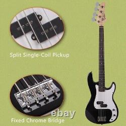 4 String GP Electric Bass Guitar Beginner Kits With 20W Amplifier Cord Wrench Tool