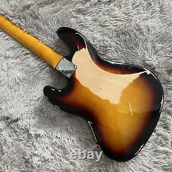 4 String Sunburst Heavy Relic Electric Bass Guitar Rosewood Fretboard Maple Neck