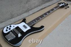 4-string Black Body Electric Bass Guitar Left-handed White Pickguard Chrome Hard