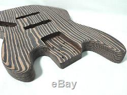 5-String Jazz Bass Guitar DIY Kit, Technical Zebra Wood Body & Neck, No-Soldering