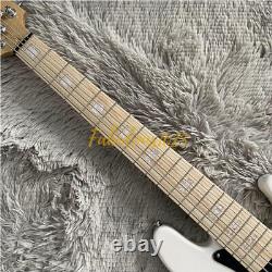 6 String Electric Guitar, JB Bass Guitar, White Colour, Maple Neck, Maple Fretboard
