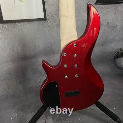 6 String Metallic Red Electric Bass Guitar Rosewood Fretboard Fast Shipping