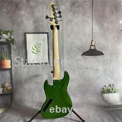 6 String Transparent Green Jazz Bass Electric Guitar Chrome Hardware ASH Body