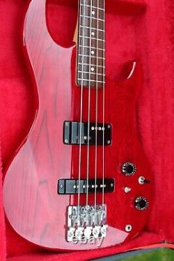 Aria Pro 2 Bass Guitar Mij Active/passive Pickups See Through Red Korean H Case