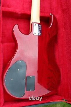 Aria Pro 2 Bass Guitar Mij Active/passive Pickups See Through Red Korean H Case