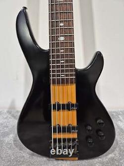 Aria Pro II 6 String Avante 24 Fret Electric Bass Guitar Black